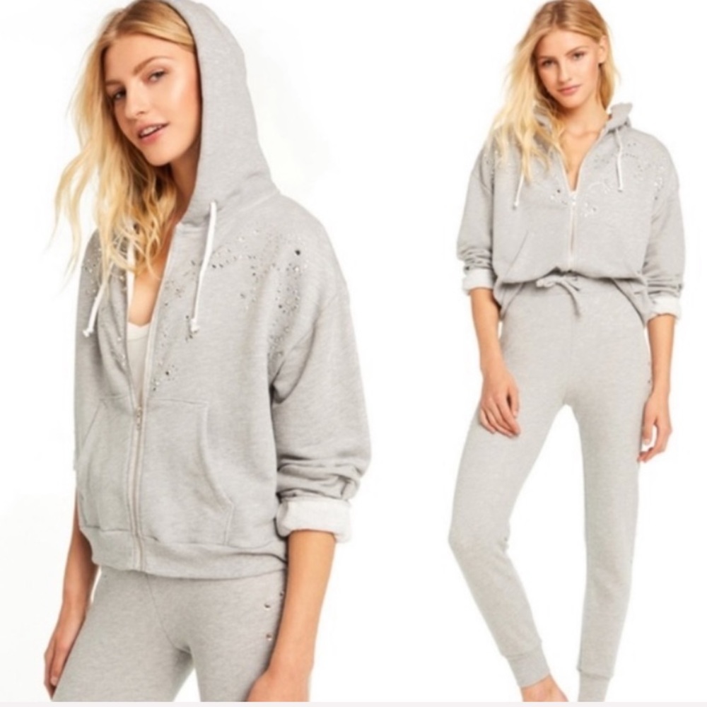 Wildfox Dolly Glitz Embellished Hoodie Size Small
